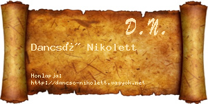Dancsó Nikolett névjegykártya