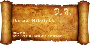 Dancsó Nikolett névjegykártya